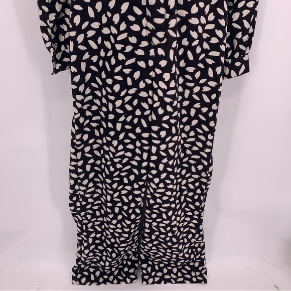 FRNCH Paris 'Mabel Jumpsuit black n cream neutral Pantsuit button up size Small - Picture 5 of 9